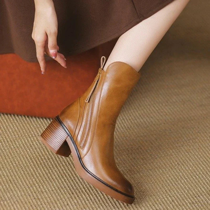 Selene | Leather Ankle Boots