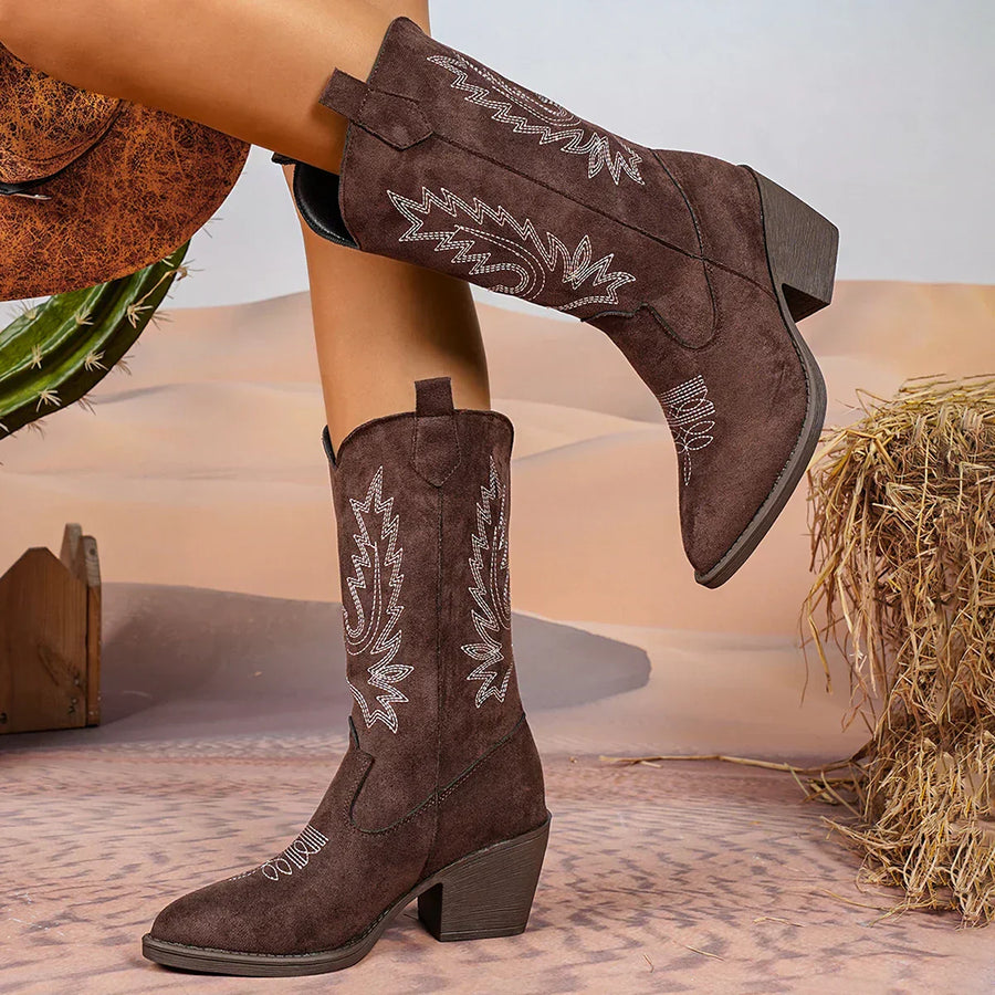 Jenna | Women’s Leather Knee-High Boots with Heels