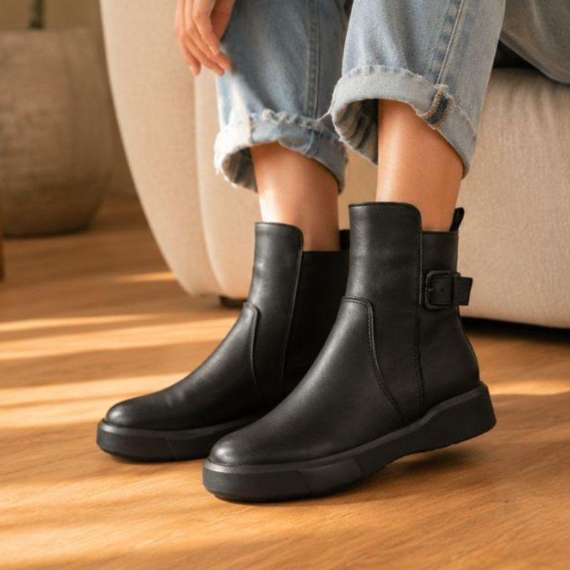Bianca | Orthopedic Ankle Boots With Buckle Side Zipper
