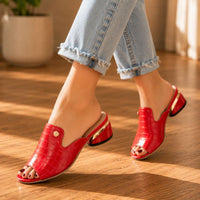 Anya | Women’s Patent Leather Chunky Heel Sandals