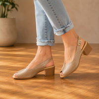 Nola | Women’s Leather Peep-Toe Sandals