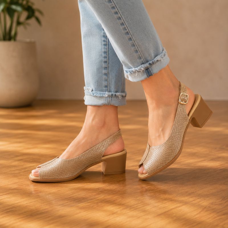 Nola | Women’s Leather Peep-Toe Sandals