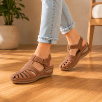 Fabiola® | Vintage Style Leather Orthopedic Sandals