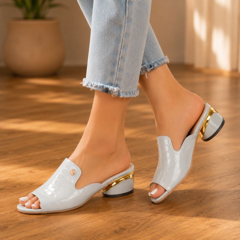 Anya | Women’s Patent Leather Chunky Heel Sandals