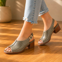 Nola | Women’s Leather Peep-Toe Sandals