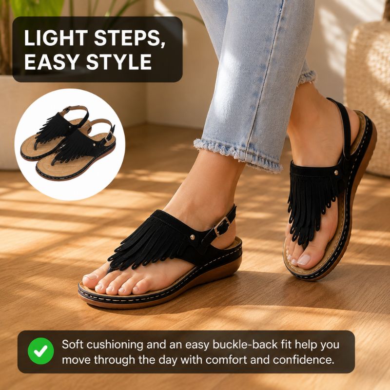 Naomi | Women’s Roman Thong Wedge Sandals
