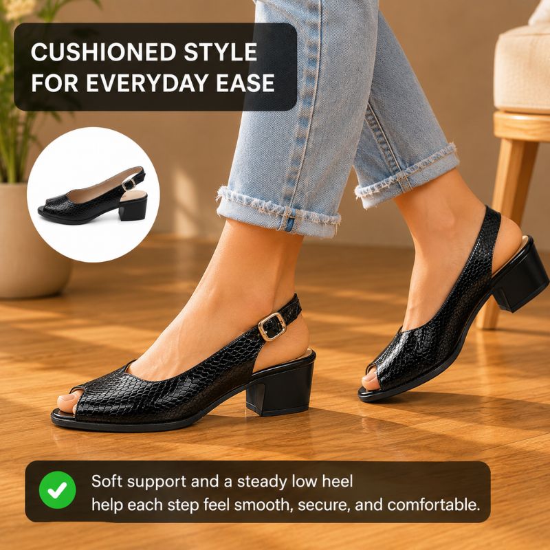 Nola | Women’s Leather Peep-Toe Sandals