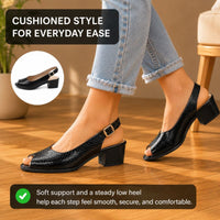 Nola | Women’s Leather Peep-Toe Sandals