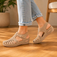 Fabiola® | Vintage Style Leather Orthopedic Sandals