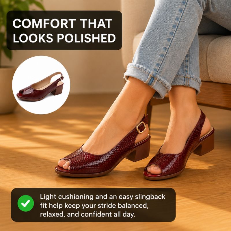Nola | Women’s Leather Peep-Toe Sandals
