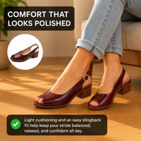 Nola | Women’s Leather Peep-Toe Sandals
