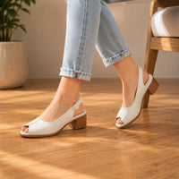 Nola | Women’s Leather Peep-Toe Sandals
