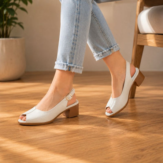 Nola | Women’s Leather Peep-Toe Sandals