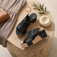 Lucia | Women’s Sequin Wedge Sandals