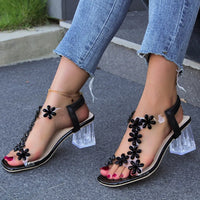Sofia | Women’s Summer Floral Square Heel Sandals