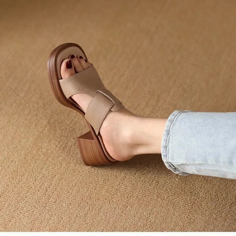 Elysia | Women’s Chunky Heel Leather Sandals