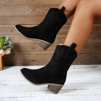 Martina | Women’s Western Embroidered Chunky Heel Boots