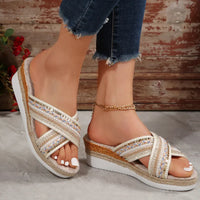 Dahlia | Women’s Summer Linen Wedge Sandals