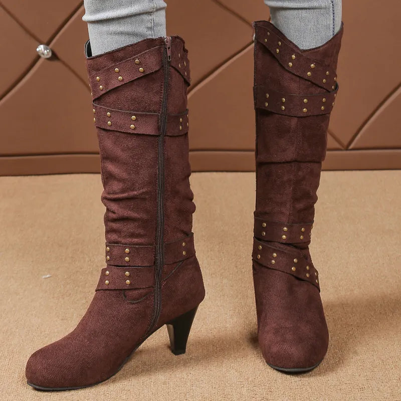 Chloe | High Heel Western Zipper Boots for Women
