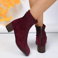Noor | Women’s Chunky High-Heel Round-Toe Boots – Stylish & Trendy