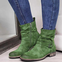Francesca | Buckle Detail Western Ankle Boots for Women