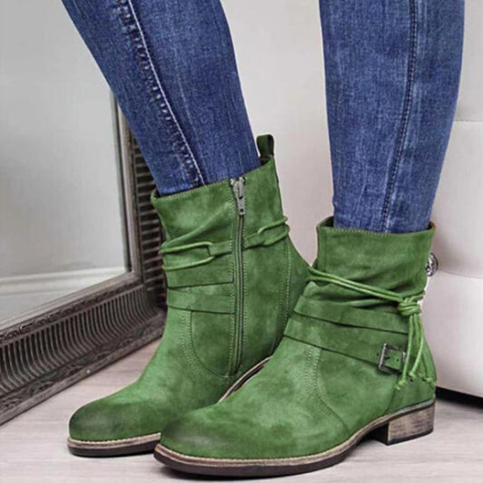 Francesca | Buckle Detail Western Ankle Boots for Women