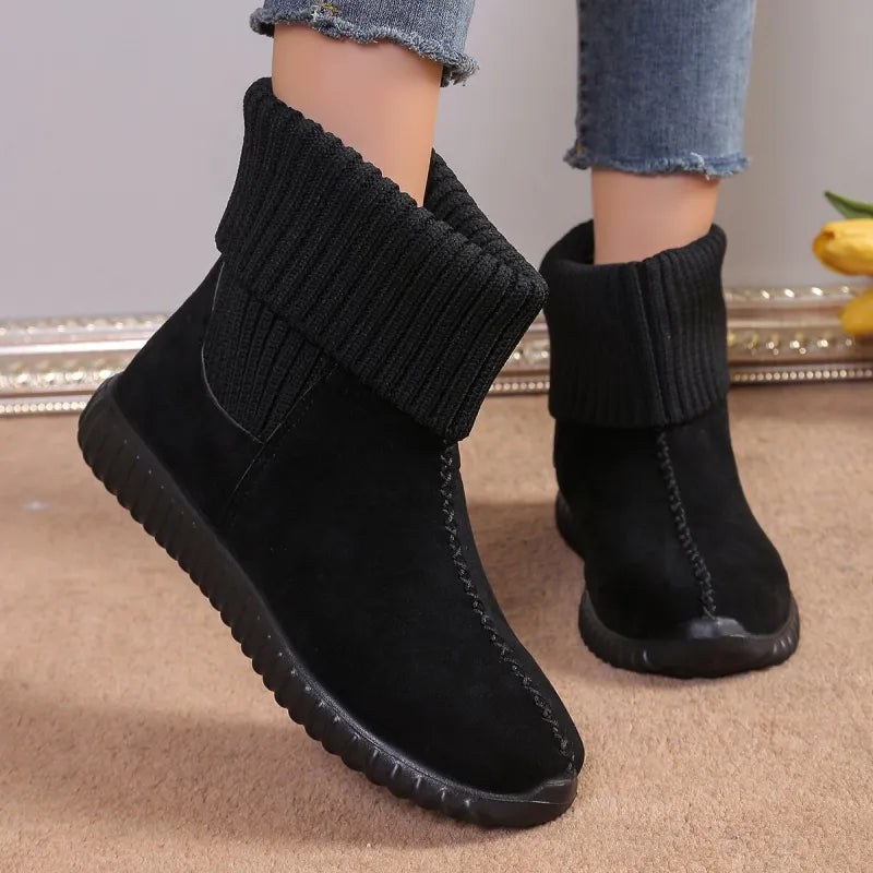 Daniela |Flat Knit Winter Ankle Boots for Women