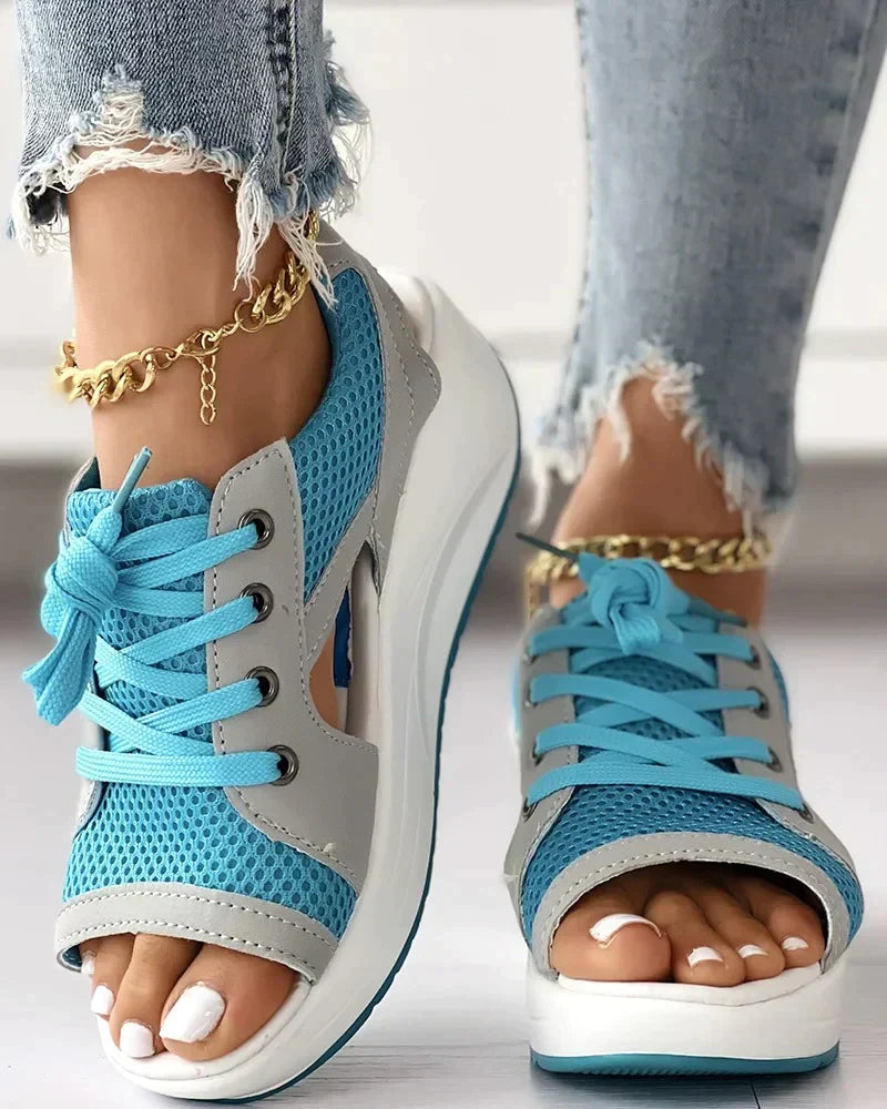 Milagros® | Stylish Sandals With Contrast Insert And Arch Support