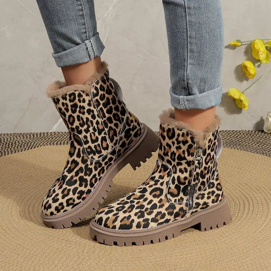 Mila | Women’s Leopard Print Comfortable Ankle Boots