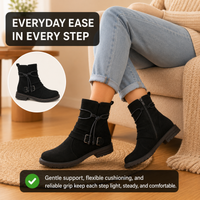 Alessia | Orthopedic Retro Buckle Side-Zip Ankle Boots