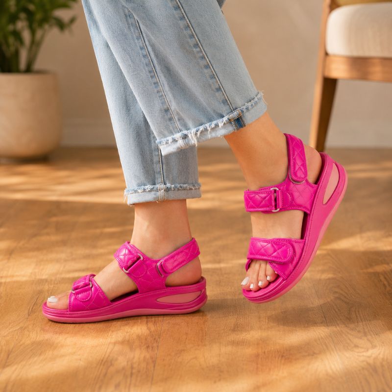 Orthopedic Platform Slide Sandals - Adjustable Double Strap Design