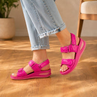 Orthopedic Platform Slide Sandals - Adjustable Double Strap Design