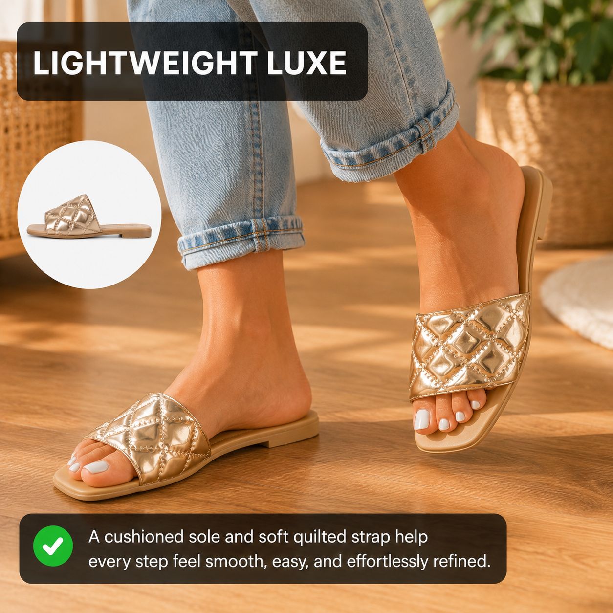Ava | Women’s Summer PU Leather Flat Sandals
