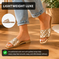 Ava | Women’s Summer PU Leather Flat Sandals