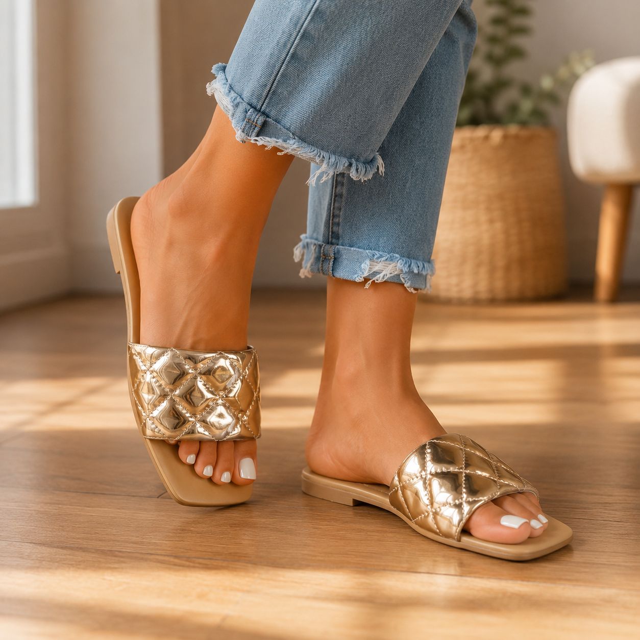 Ava | Women’s Summer PU Leather Flat Sandals