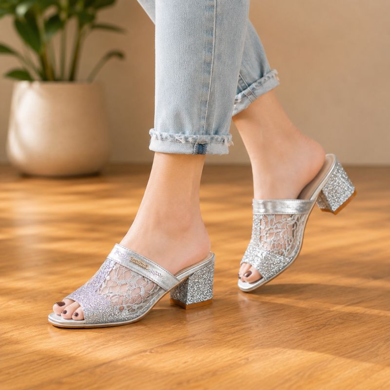 Orthopedic Comfort Wedge Sandals - Rhinestone Slip-On Design
