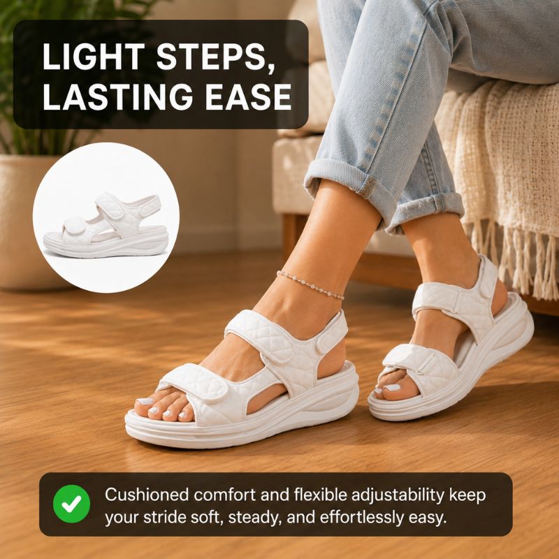 Orthopedic Platform Slide Sandals - Adjustable Double Strap Design