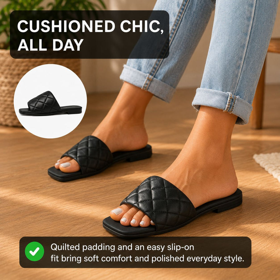 Ava | Women’s Summer PU Leather Flat Sandals