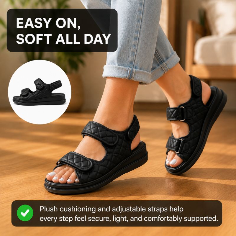 Orthopedic Platform Slide Sandals - Adjustable Double Strap Design