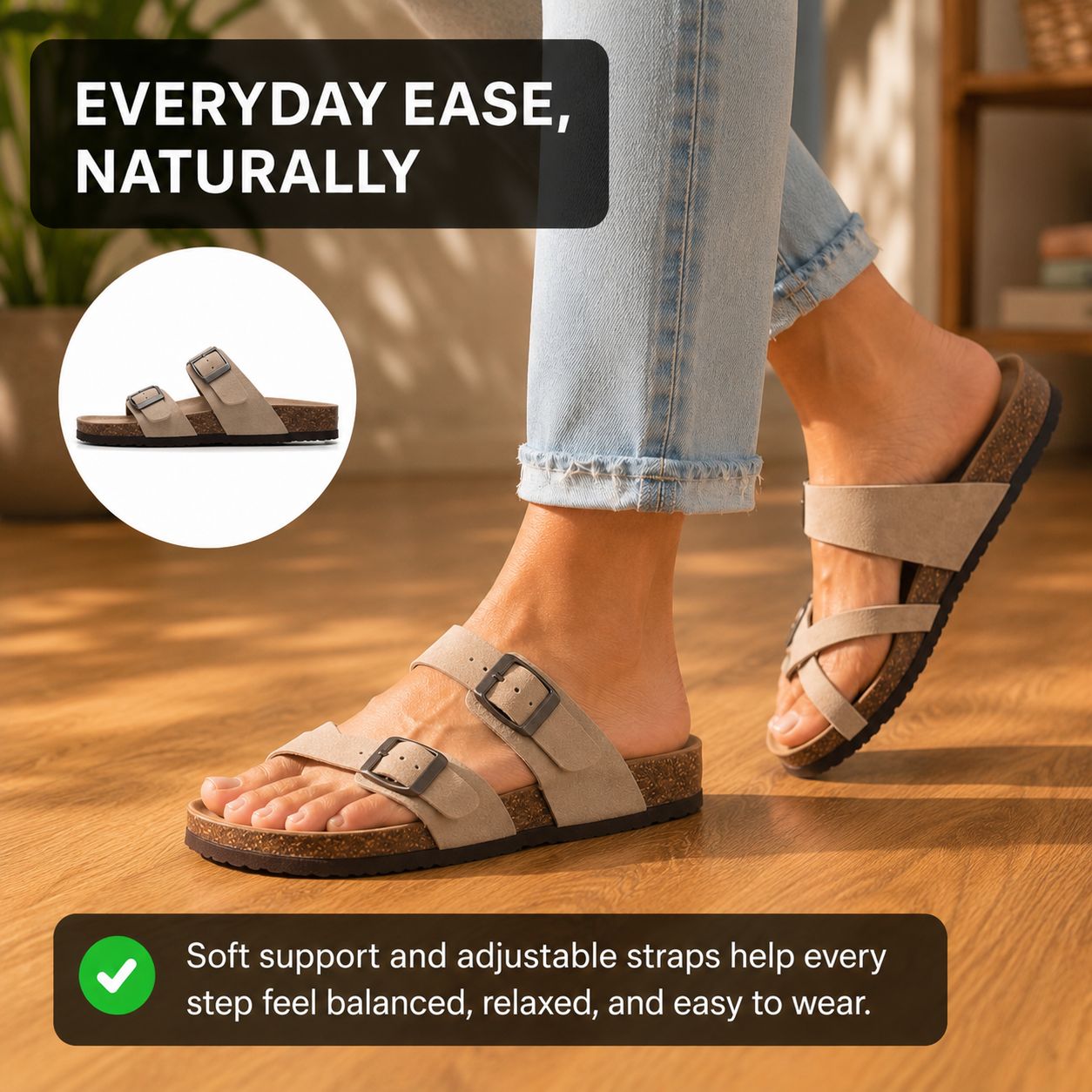 Hilary® | Cork Heel Sandals