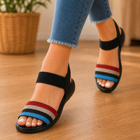 Nadia | Orthopedic Color-Block Elastic Flat Sandals
