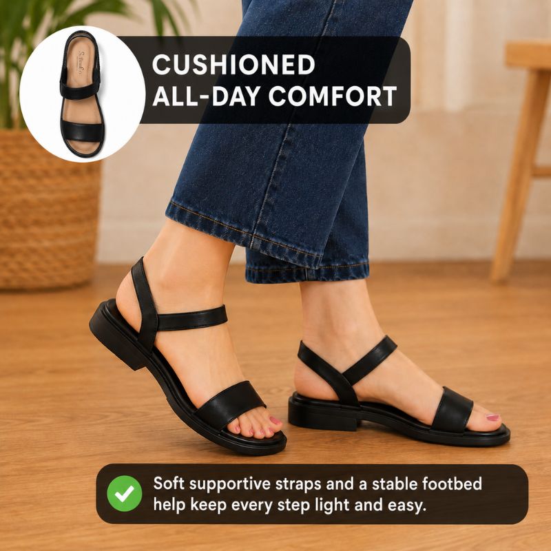 Juliette | Orthopedic Flat Soft Sole Leather Sandal