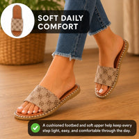 Paloma | Orthopedic Flower Print Flat Slide Sandals