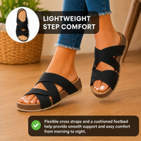 Thea | Orthopedic Woven Cross-Strap Platform Sandals