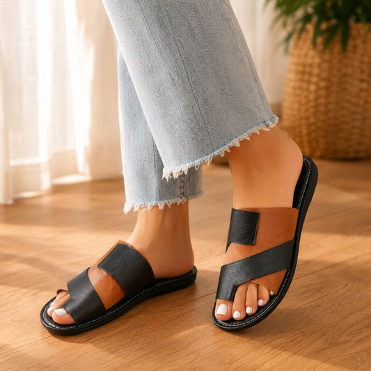Layla | Orthopedic Soft Toe Covering Flat Slippers